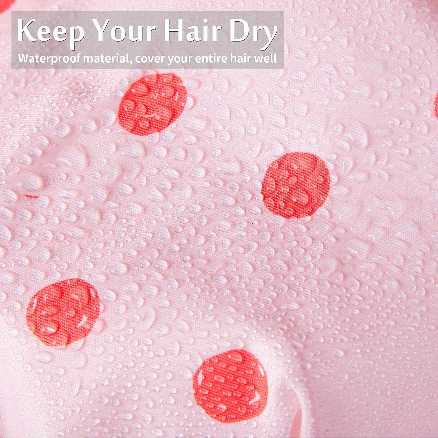 Floraltop 4 Pcs Shower Caps for Women, Waterproof Reusable Shower Hair Caps Bowknot Satin Bath Hair Caps Elastic Hem Turban Shower Bath Caps for Long Short Curly Hair Women Girls (Stripe)