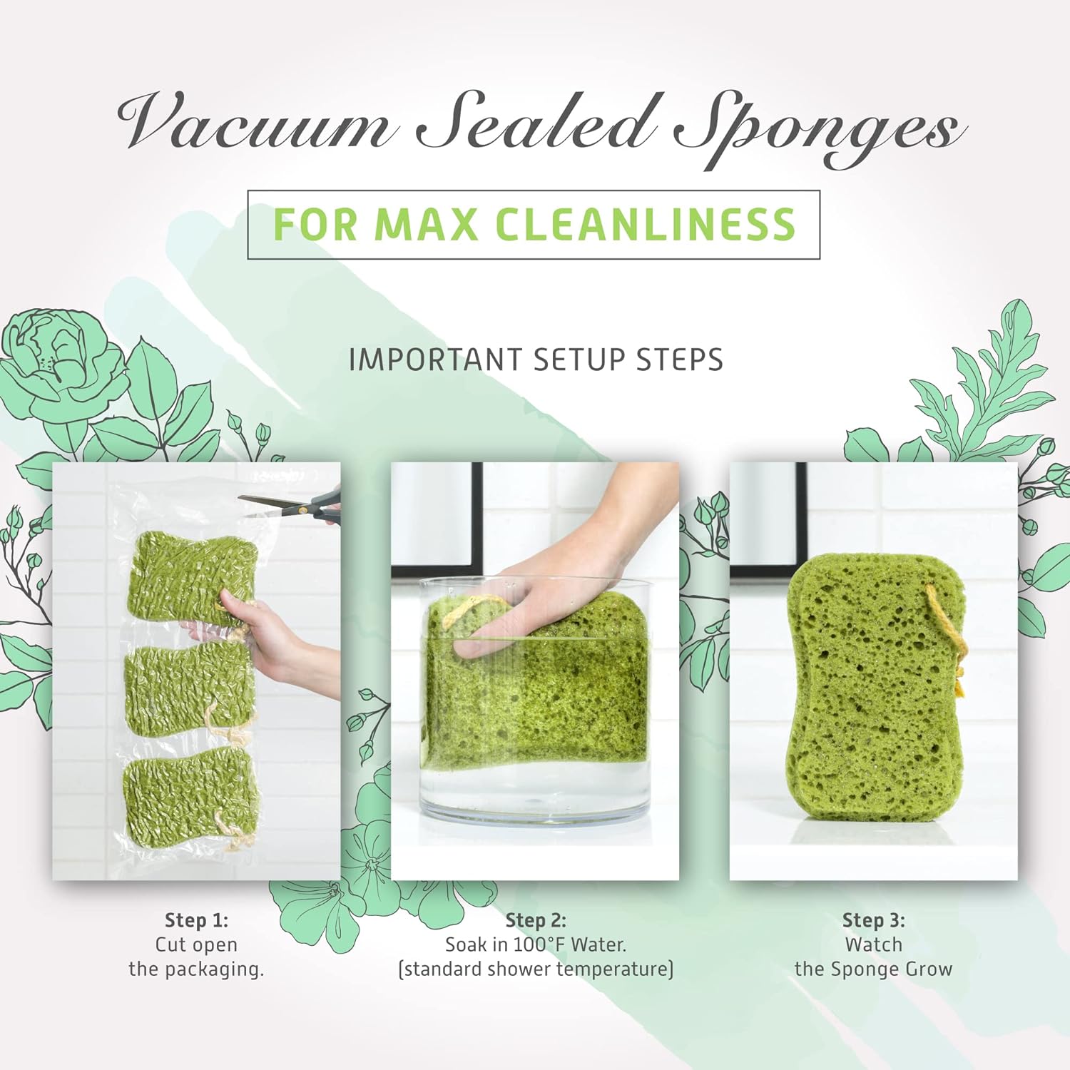 Spongentle Deep Cleansing Body Loofah Sponge, Natural Colors, for Bath and Shower, Multiple Textures for Gentle and Deep Exfoliation, Generous and Rich Lather, (Pack of 3)