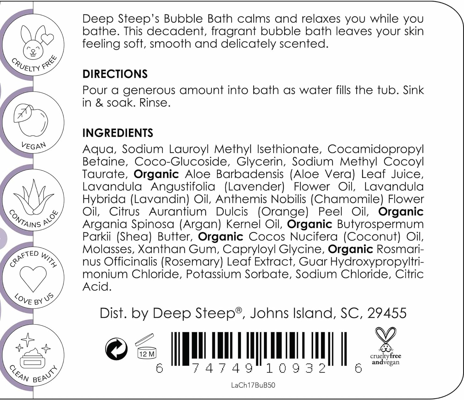 Deep Steep Bubble Bath, 17 Ounce (Pack of 2) (Vanilla Coconut)