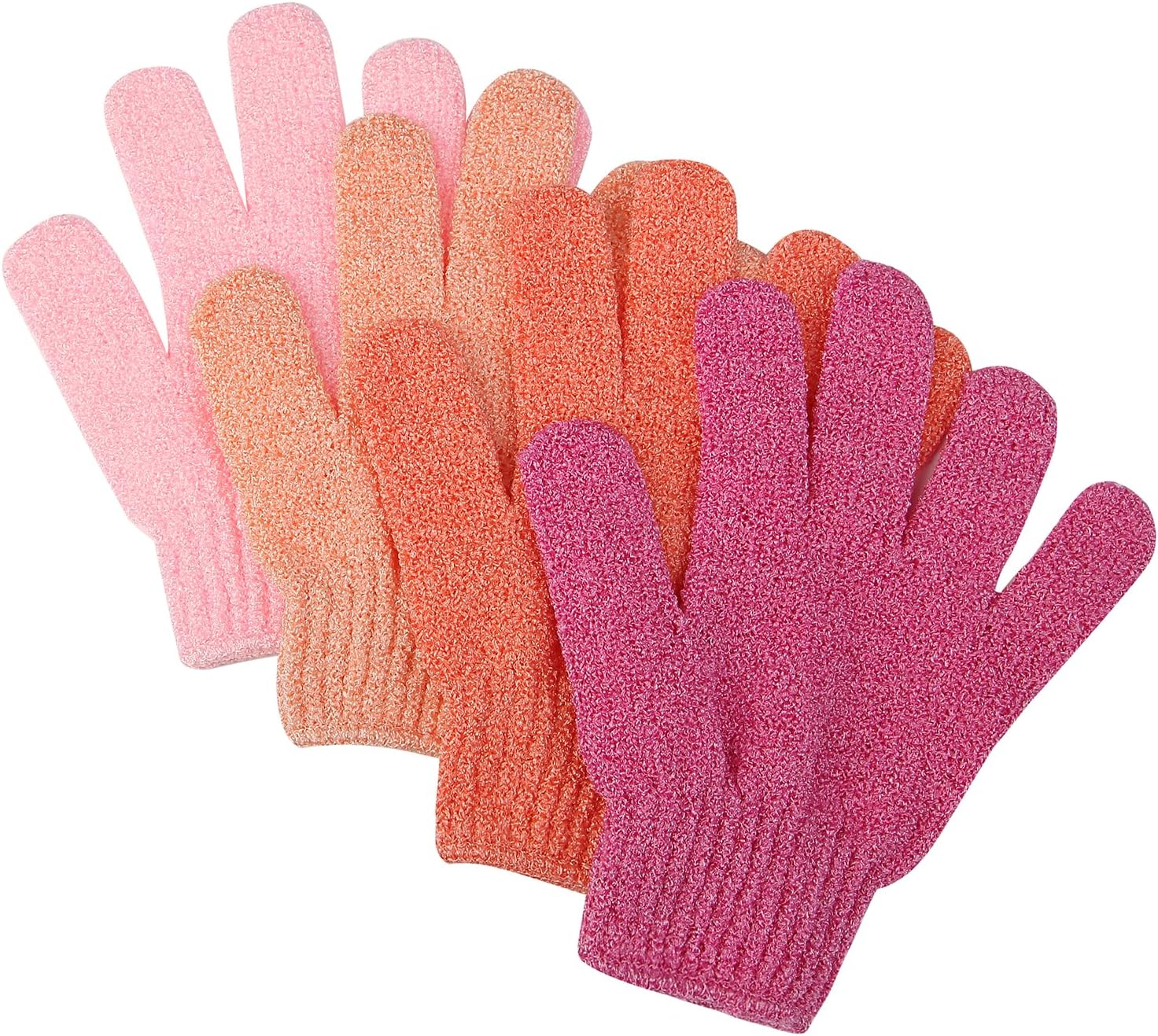 Slick- Exfoliating Gloves, 4 Pcs, Skin Exfoliator for Body, Shower Gloves, Scrub Gloves Exfoliating, Exfoliating Body Scrub Gloves, Loofah Glove, Exfoliation Mitt, Bath Gloves