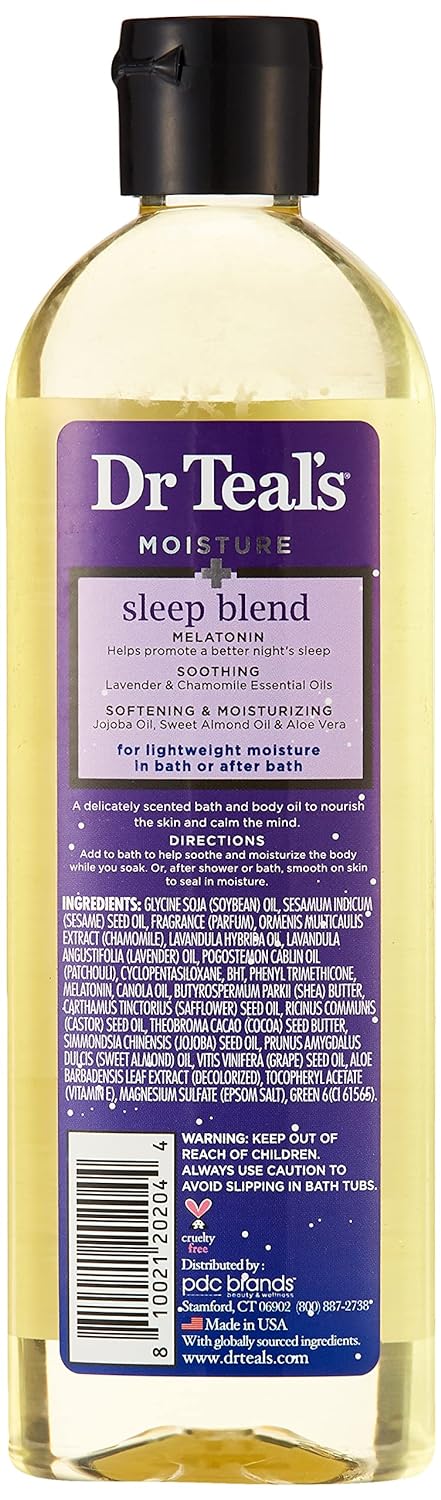 Dr Teal's Melatonin Essential Oil Moisturizing Bath & Body Oil 8.8oz (Packaging May Vary)