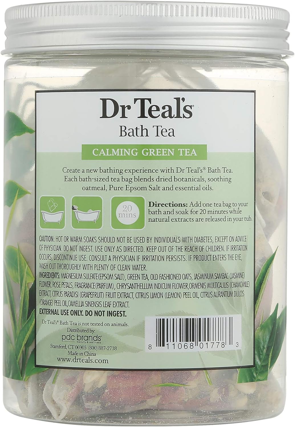 Dr Teal's Green Tea Bath Soaks 1.27 oz, pack of 3