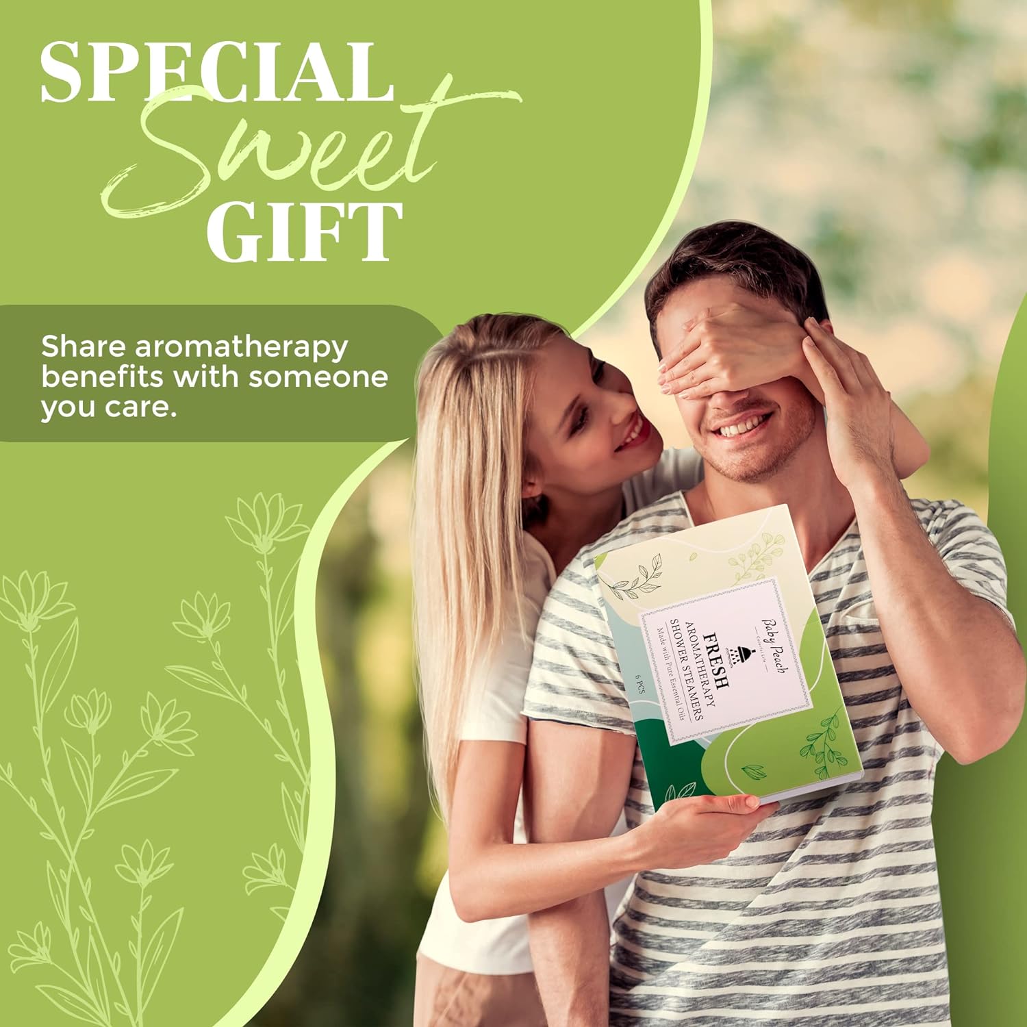 Shower Steamers Aromatherapy 6 Packs Shower Tablets with Essential Oil for Home SPA & Self Care, Stress Relief, Birthday Gifts for Women and Men, Eucalyptus Shower Bath Bombs - BABYPEACH