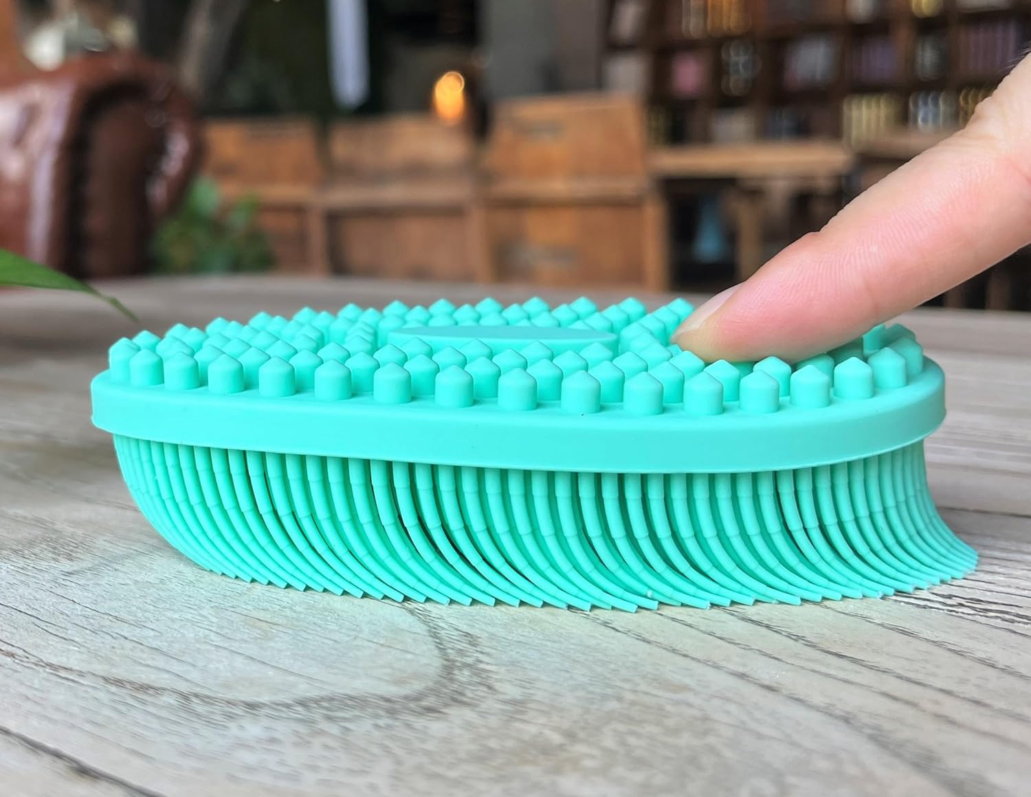 Premium Sensory Brush for Kids or Autism,Soft Silicone Body Scrubber,2 in 1 Sensory Room Occupational Therapy Sensory Brushes,Silicone Loofah,Pets Shower Brush Bath Brush Shampoo Brush(Whale-Teal)