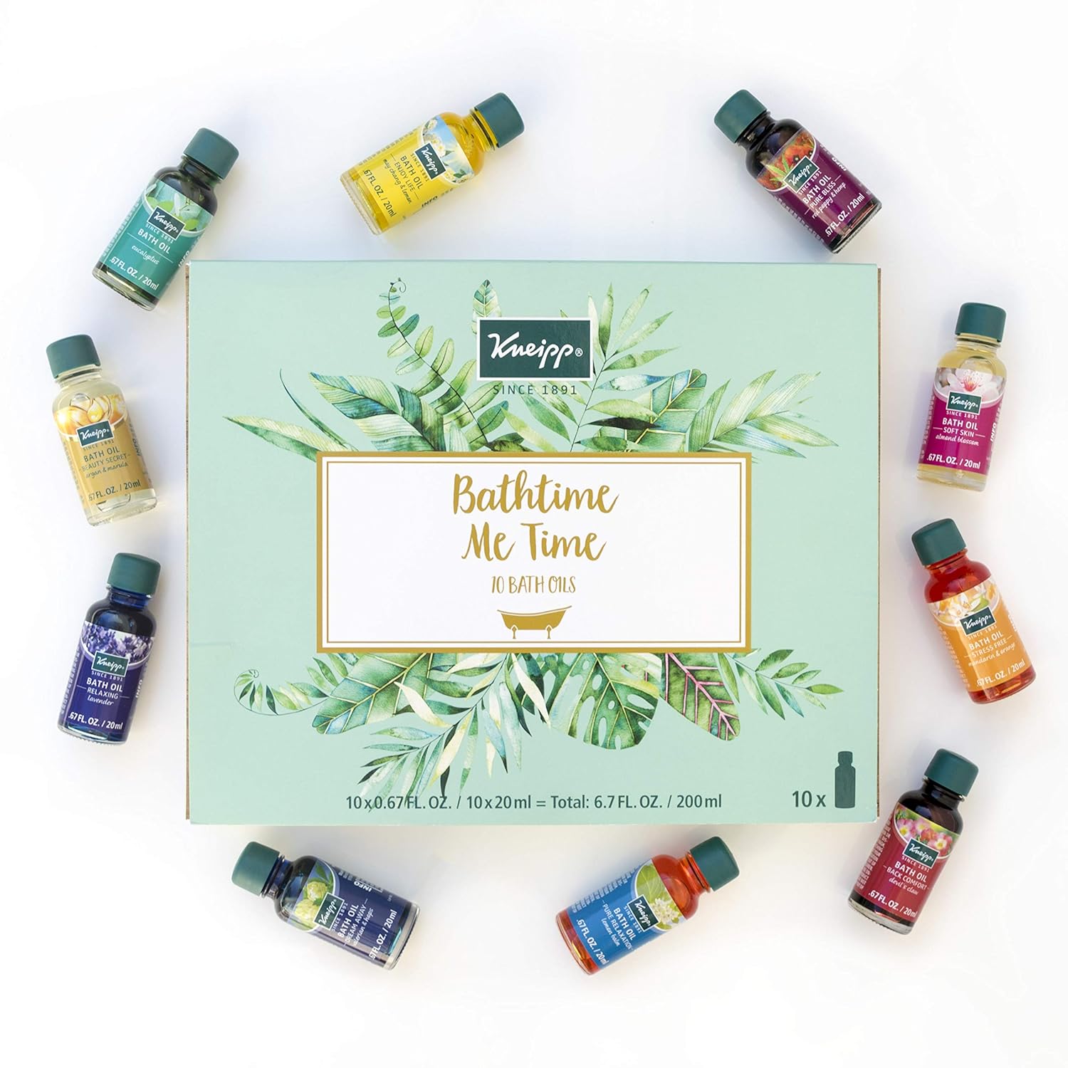 Kneipp Herbal Bath Oil Gift Set of 10 Travel Size Oils, 0.67 Fl Oz (Pack of 10)
