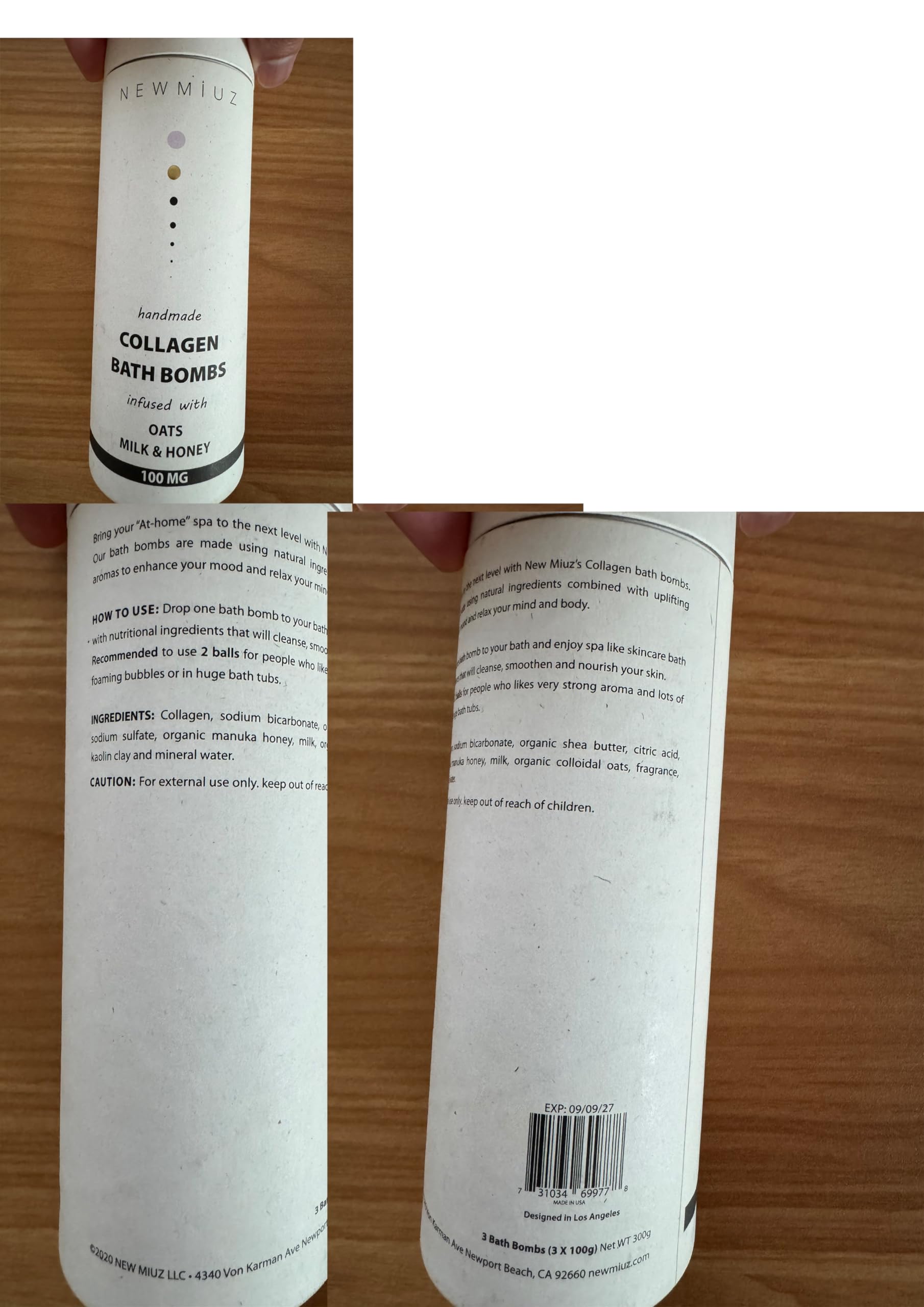 Creamy Collagen Bubble Bath Bombs with Oatmeal Milk Honey Essential Oils Luxurious Bath Gift Dry Skin Nourishment Indulge in A Blissful Bathing Spa