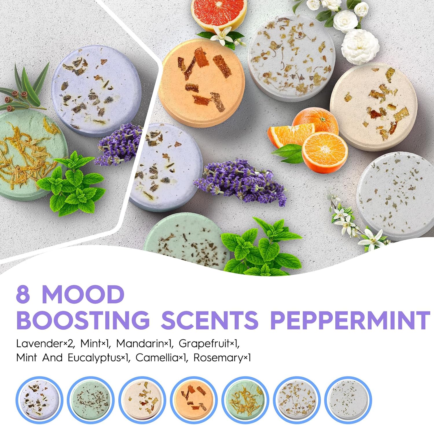 Shower Steamers Aromatherapy Christmas Gifts Stocking Stuffers for Women 8 PCS, BLRIET Shower Bombs Birthday Gift for Mom with Lavender Natural Essential Oils, Self Care & Relaxation Gifts for Lover