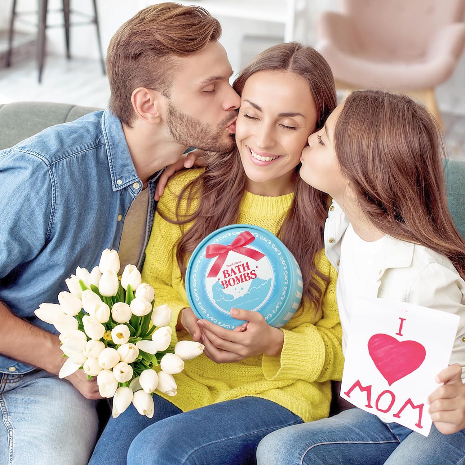 BlissfulOasis Bath Bombs, Scented Shower Bombs, Natural Ingredients Bath Bomb Gift Set 6 Pack, Women Christmas Gifts, Mother's Day, Birthday Gift Ideas for Kids, Women, Mom