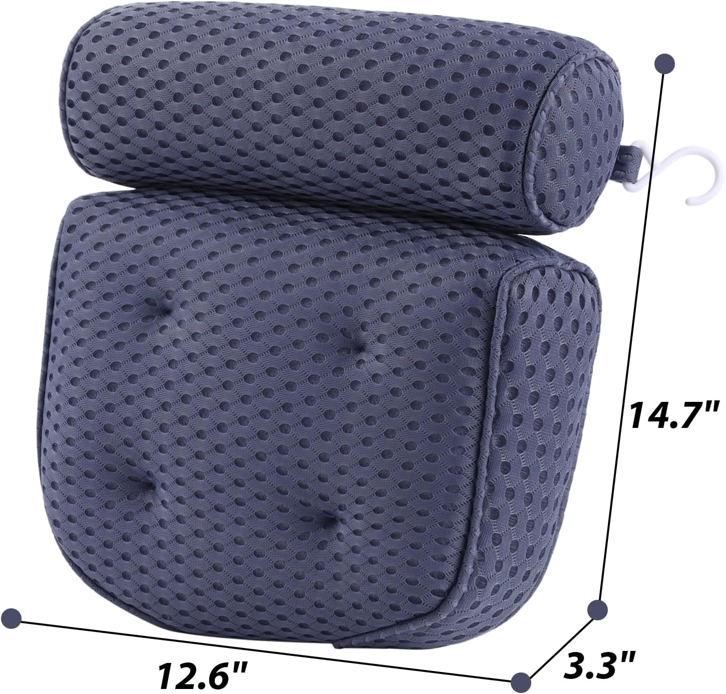 AEROiVi Bathtub Pillow Headrest Bath Pillows for Tub Neck and Back Support with Non Slip Suction Cups Spa Bath Cushion Relaxing Bathroom Accessories