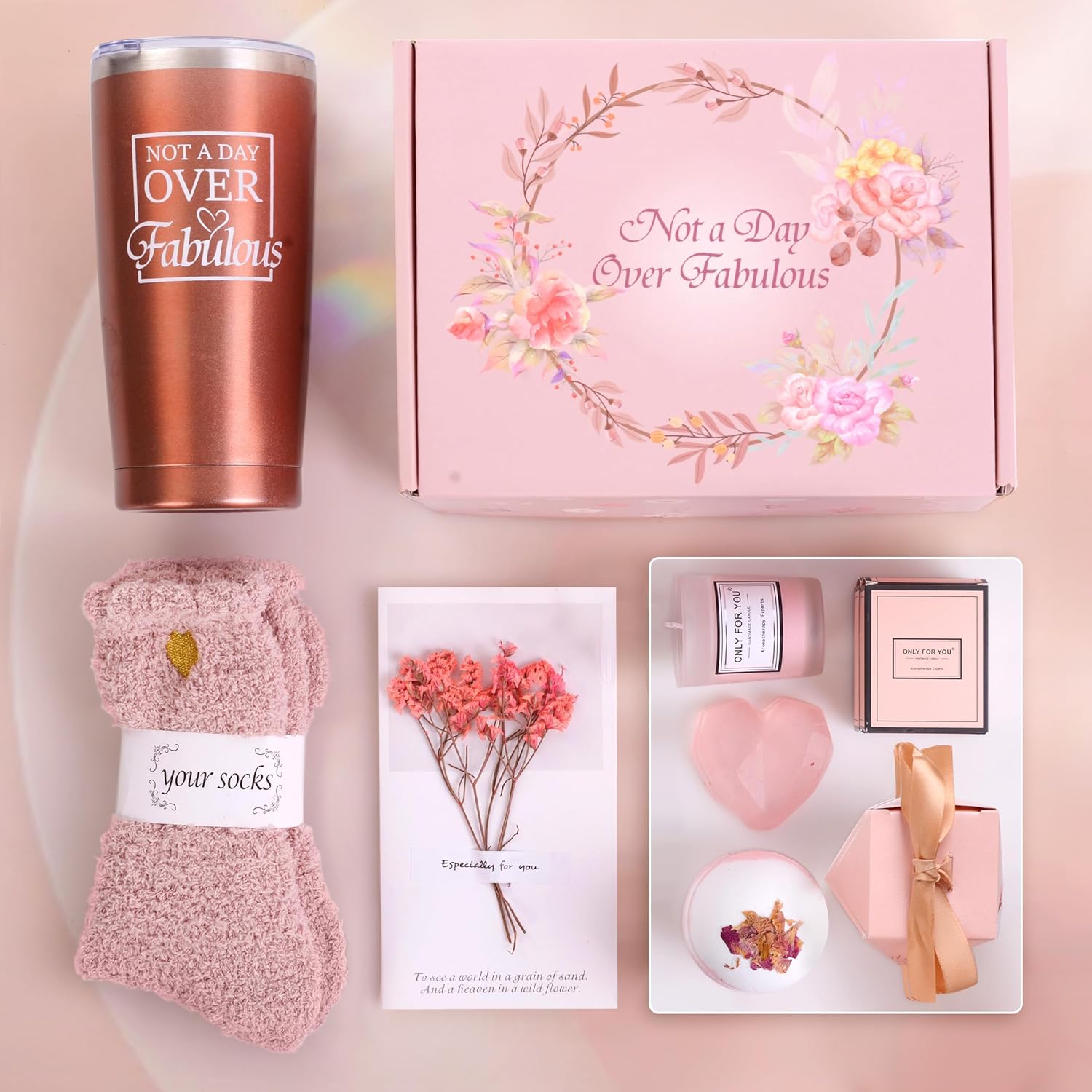 JUPOZOP Gifts for Women,Birthday Gifts for Women self Care Relaxing Spa Gift Baskets for Women Gifts for Mom, Wife, Sisters, Best Friends Unique Wine Tumbler Gifts