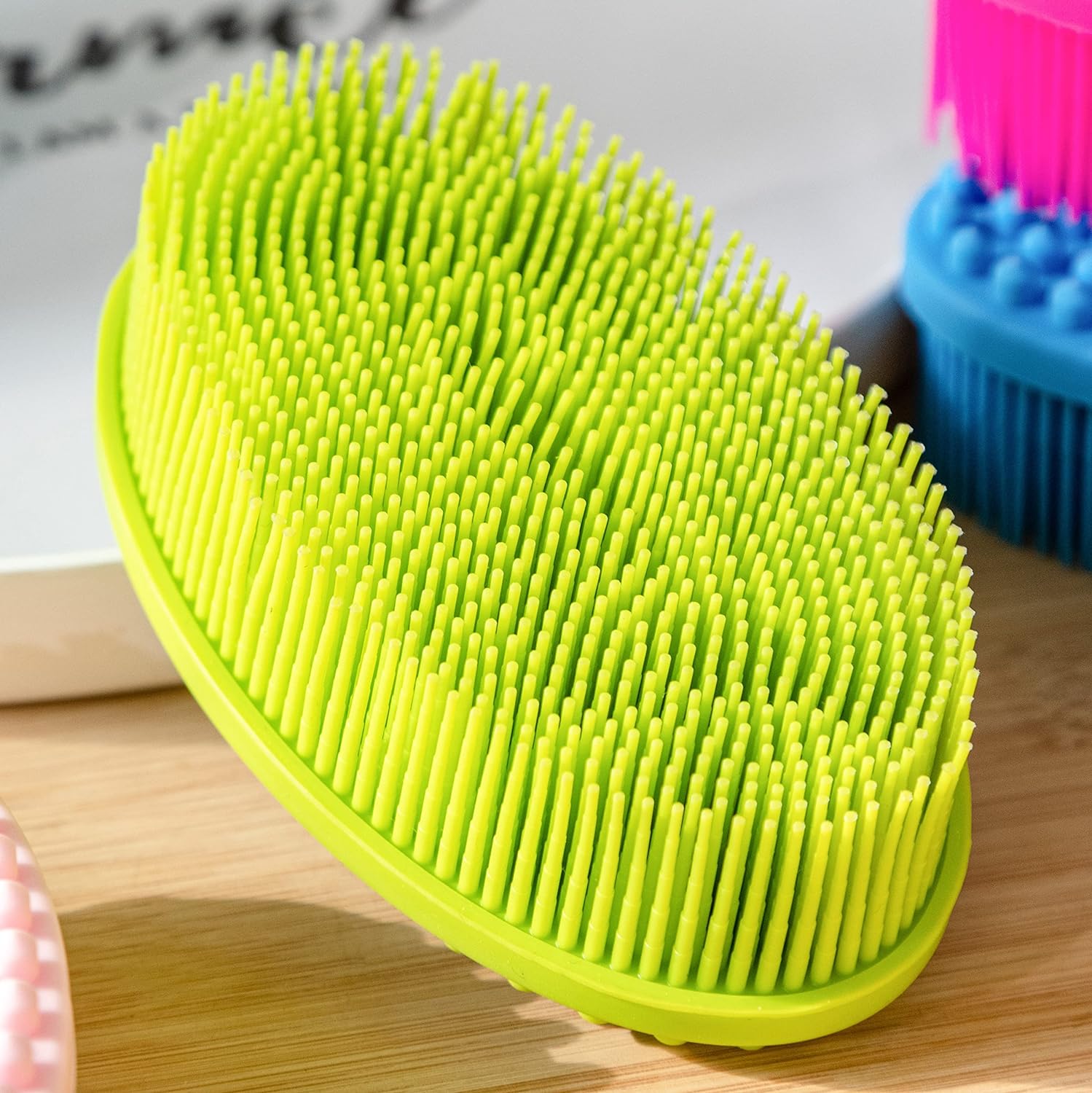 Premium Sensory Brush for Kids or Autism,Soft Silicone Body Scrubber,2 in 1 Sensory Room Occupational Therapy Sensory Brushes,Silicone Loofah,Pets Shower Brush Bath Brush Shampoo Brush(Whale-Teal)