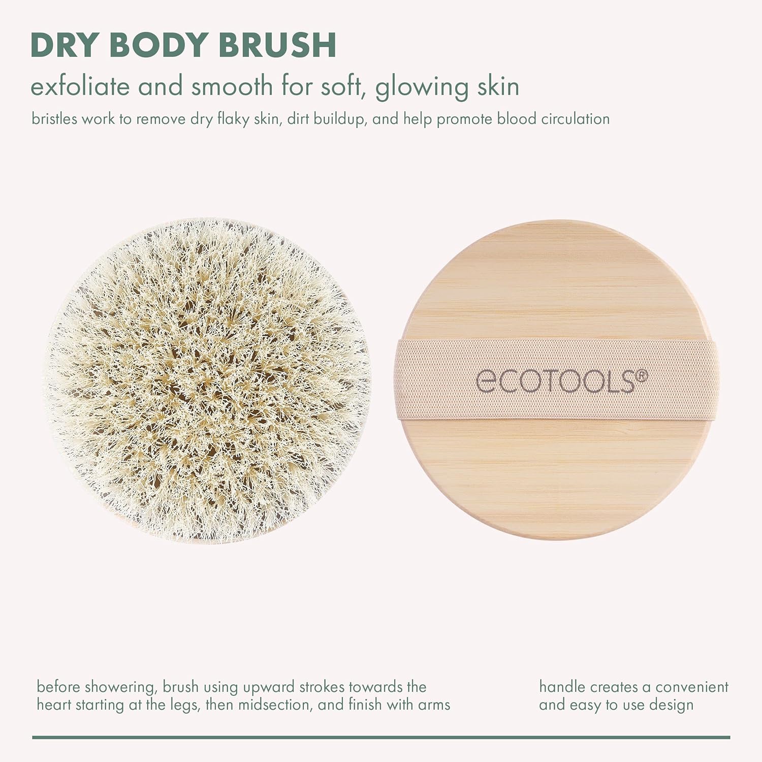 EcoTools Dry Body Brush, for Post Shower & Bath Skincare Routine, Removes Dirt & Promotes Blood Circulation, Helps Reduce Appearance of Cellulite, Eco-Friendly, Vegan & Cruelty-Free, 1 Count