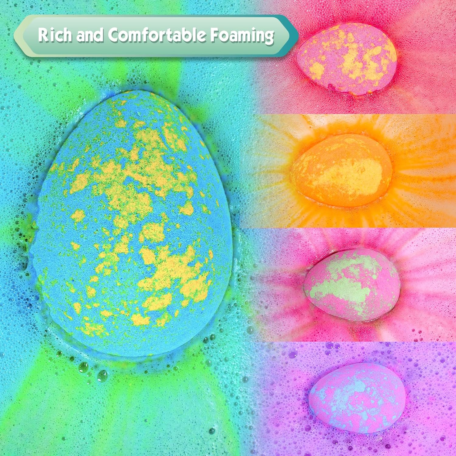 Aofmee Bath Bombs for Kids, Handmade Natural Bath Bombs with Surprise Inside, Shea Cocoa Butter Moisturize, Spa Fizzies Bath Bomb Kit, Birthday Christmas Holiday Gifts for Women, Girls, Boys