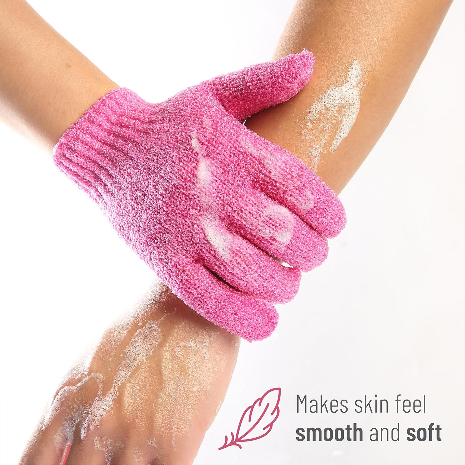 Slick- Exfoliating Gloves, 4 Pcs, Skin Exfoliator for Body, Shower Gloves, Scrub Gloves Exfoliating, Exfoliating Body Scrub Gloves, Loofah Glove, Exfoliation Mitt, Bath Gloves