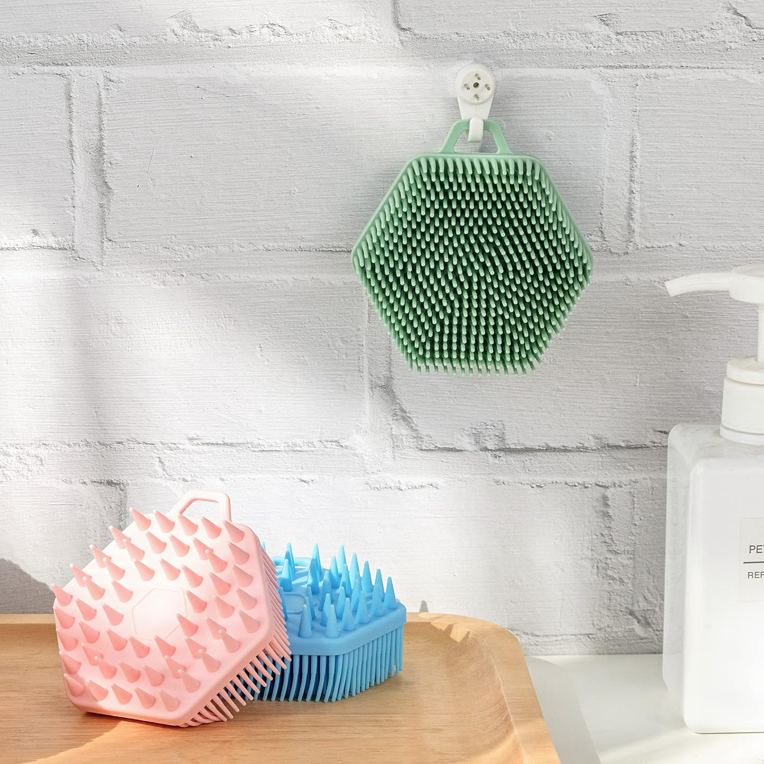 Premium Sensory Brush for Kids or Autism,Soft Silicone Body Scrubber,2 in 1 Sensory Room Occupational Therapy Sensory Brushes,Silicone Loofah,Pets Shower Brush Bath Brush Shampoo Brush(Whale-Teal)