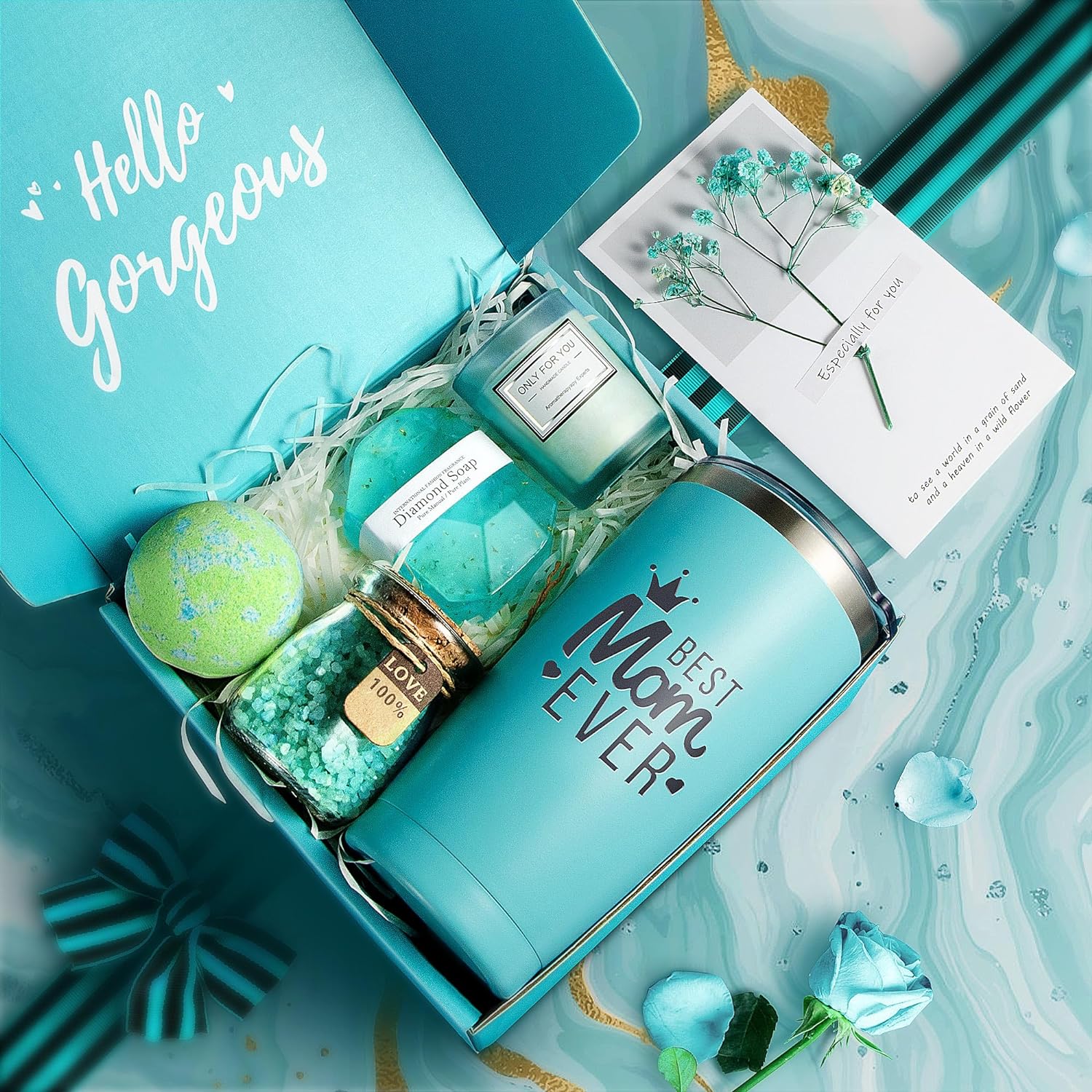 Birthday Gifts for Women, Relaxing Spa Gift Basket Set, Unique Gift Ideas for Women, Valentines Day Gifts for Her Mom Sister Best Friend Wife, Coworker Teacher Nurse Gifts for Women