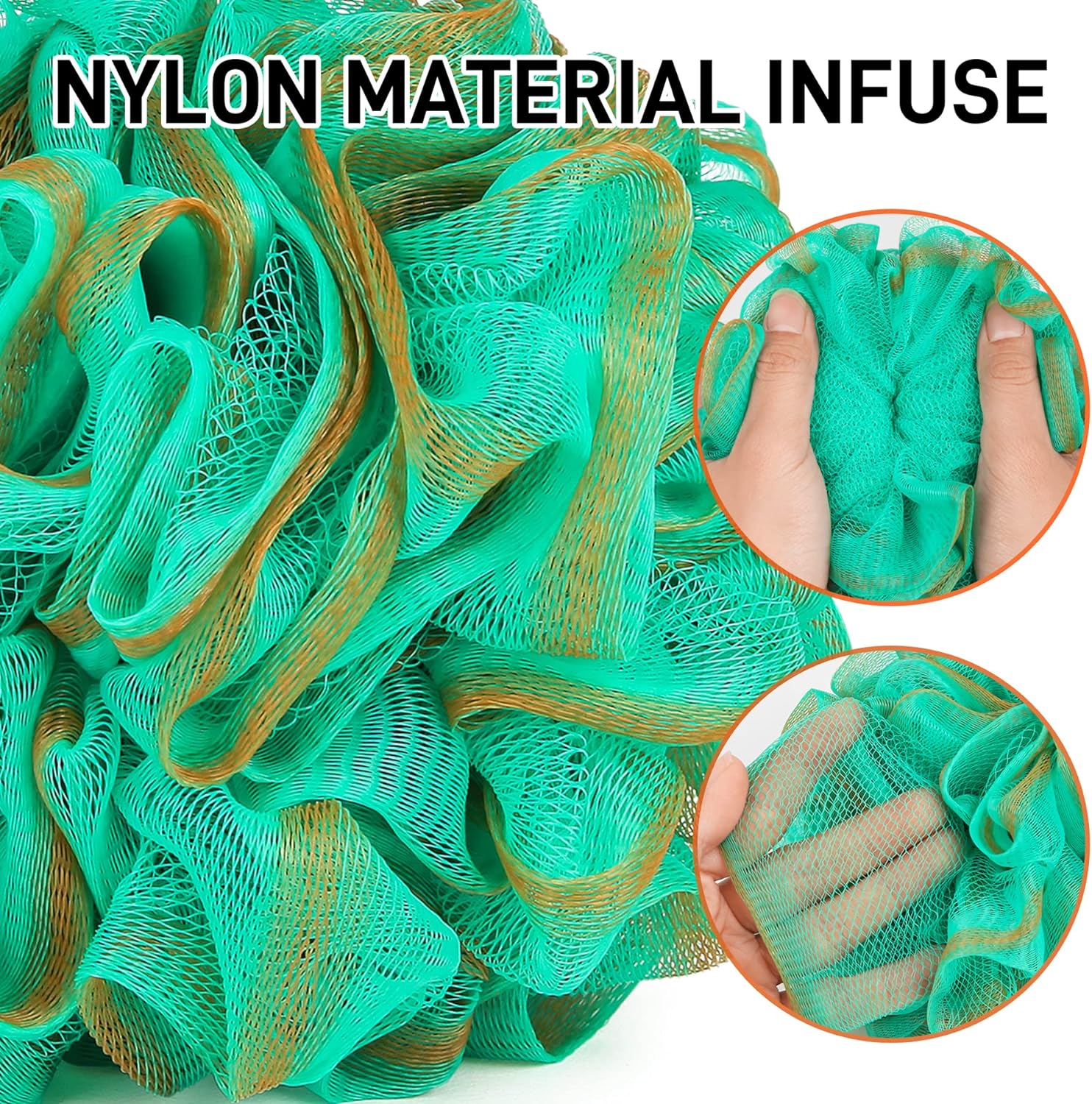 Shower Loofah Bath Sponge 75g - 4 Pack Large Soft Nylon Mesh Puff for Men, Loofah Shower Exfoliating Scrubber Pouf, Full Cleanse, Beauty Bathing Accessories