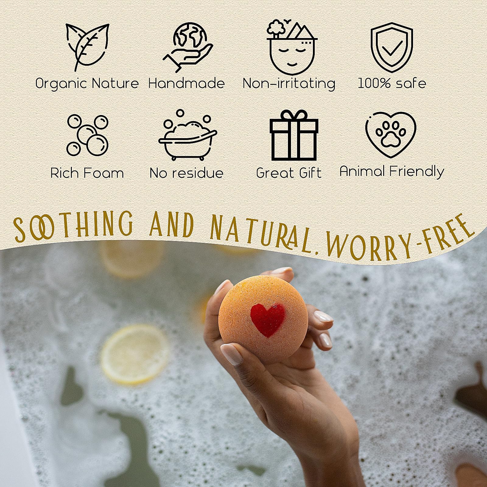 GETT Lavender Bath Bombs 4-pcs, Individually Wrapped Bath Bombs for Men & Women, Luxury Gift Set with Vegan and Essential Oils, Relaxing and Moisturizing Bubble Bath, Organic Bath Essentials for All