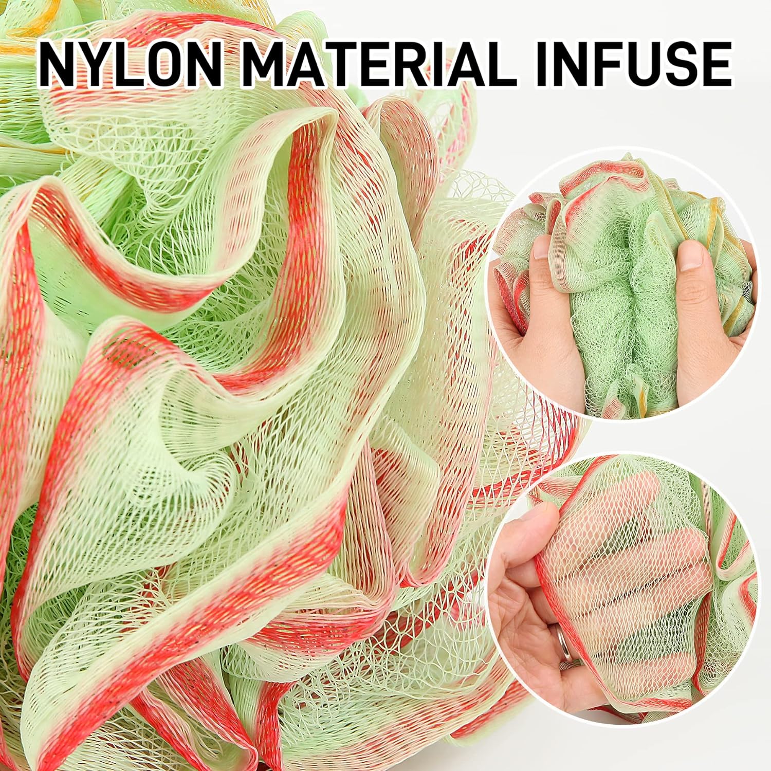 Shower Loofah Bath Sponge 75g - 4 Pack Large Soft Nylon Mesh Puff for Men, Loofah Shower Exfoliating Scrubber Pouf, Full Cleanse, Beauty Bathing Accessories