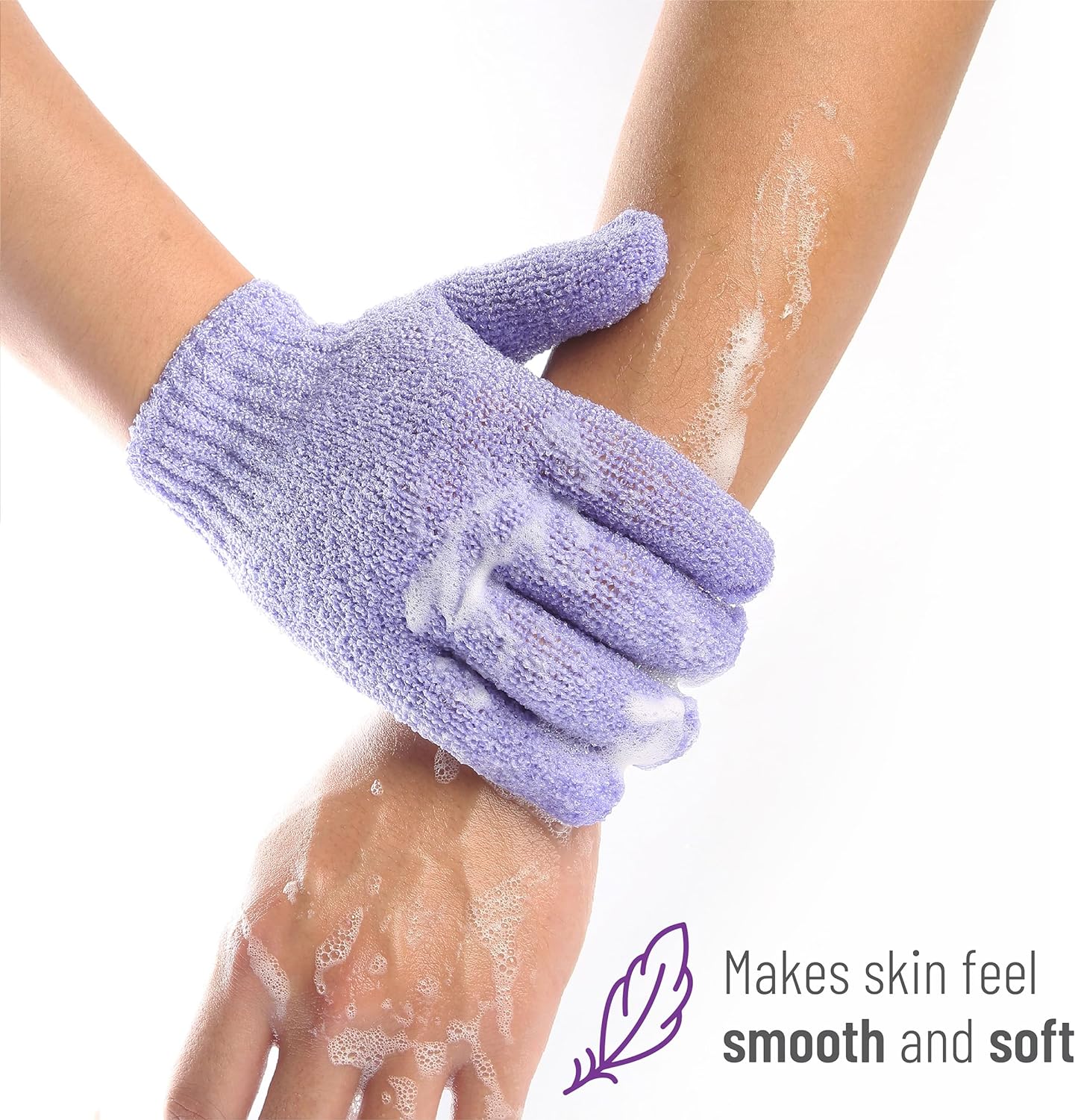 Slick- Exfoliating Gloves, 4 Pcs, Skin Exfoliator for Body, Shower Gloves, Scrub Gloves Exfoliating, Exfoliating Body Scrub Gloves, Loofah Glove, Exfoliation Mitt, Bath Gloves