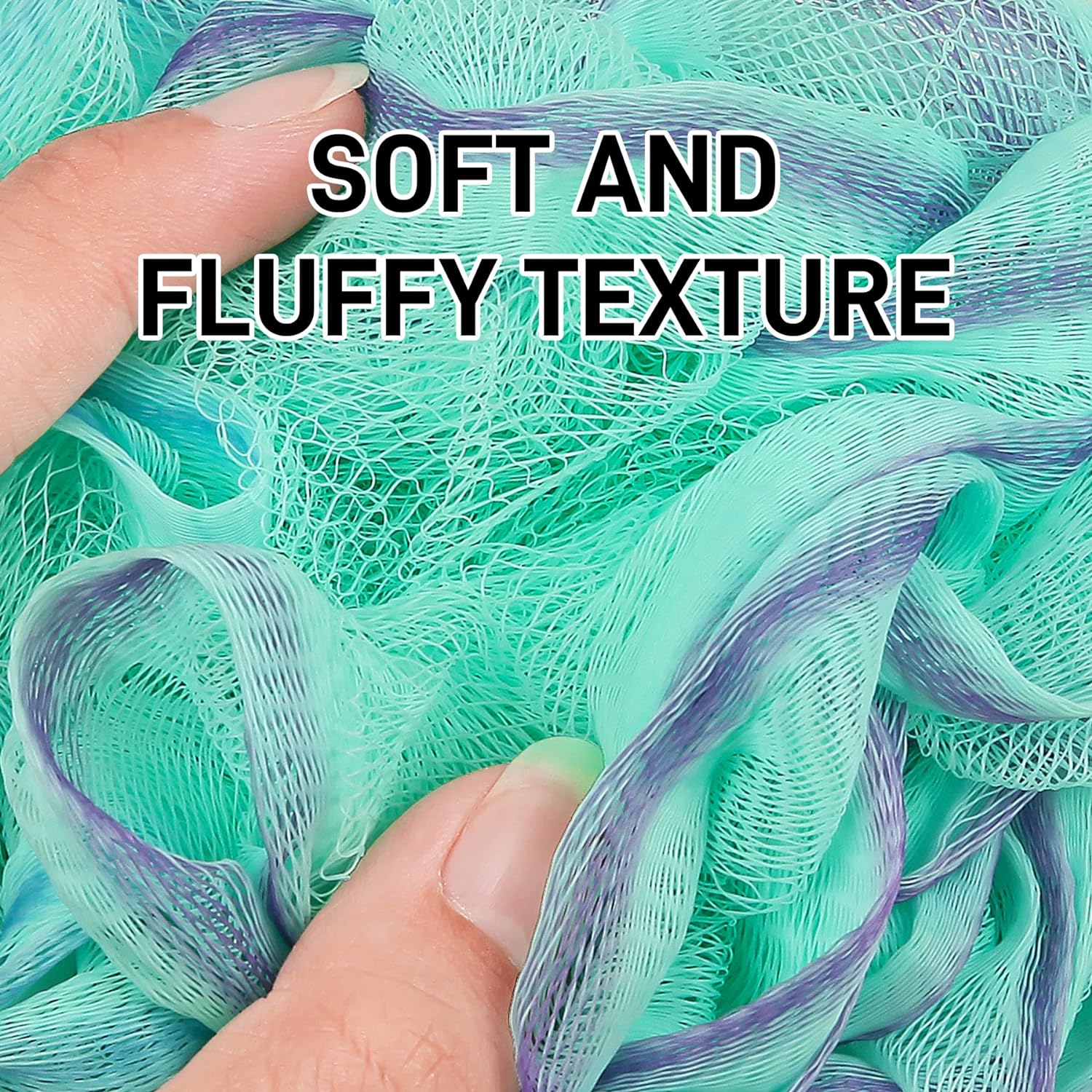 Shower Loofah Bath Sponge 75g - 4 Pack Large Soft Nylon Mesh Puff for Men, Loofah Shower Exfoliating Scrubber Pouf, Full Cleanse, Beauty Bathing Accessories