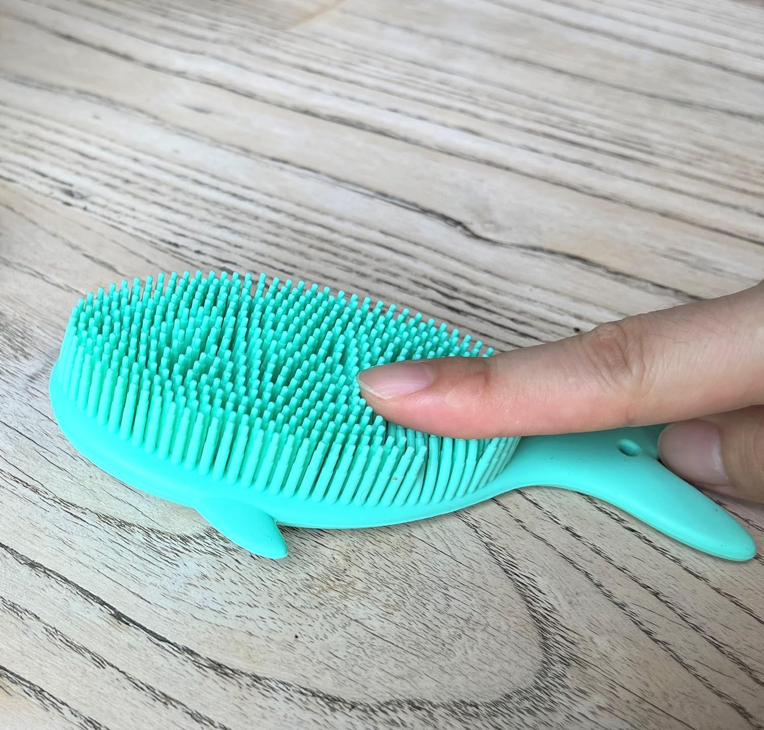 Premium Sensory Brush for Kids or Autism,Soft Silicone Body Scrubber,2 in 1 Sensory Room Occupational Therapy Sensory Brushes,Silicone Loofah,Pets Shower Brush Bath Brush Shampoo Brush(Whale-Teal)