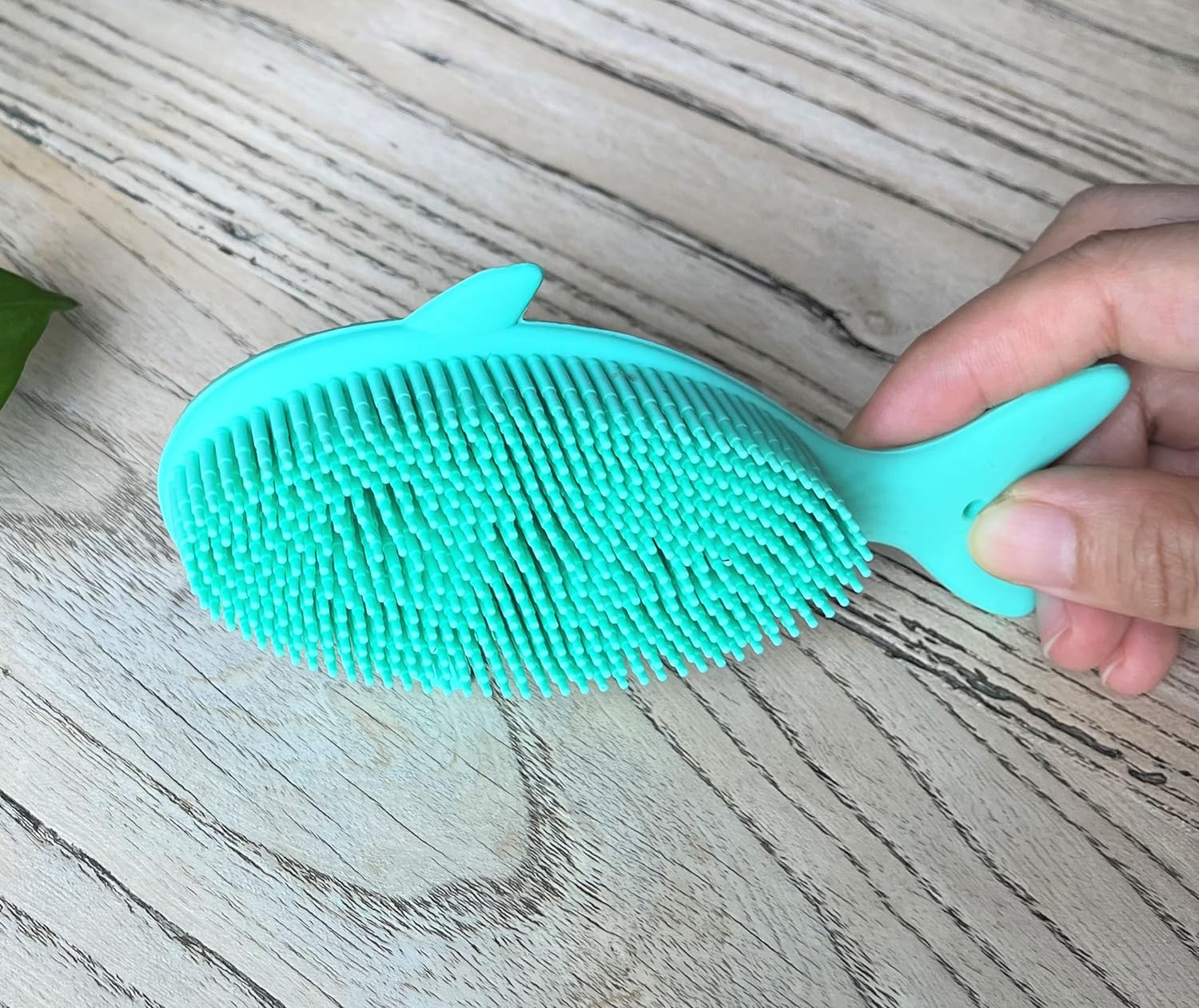 Premium Sensory Brush for Kids or Autism,Soft Silicone Body Scrubber,2 in 1 Sensory Room Occupational Therapy Sensory Brushes,Silicone Loofah,Pets Shower Brush Bath Brush Shampoo Brush(Whale-Teal)