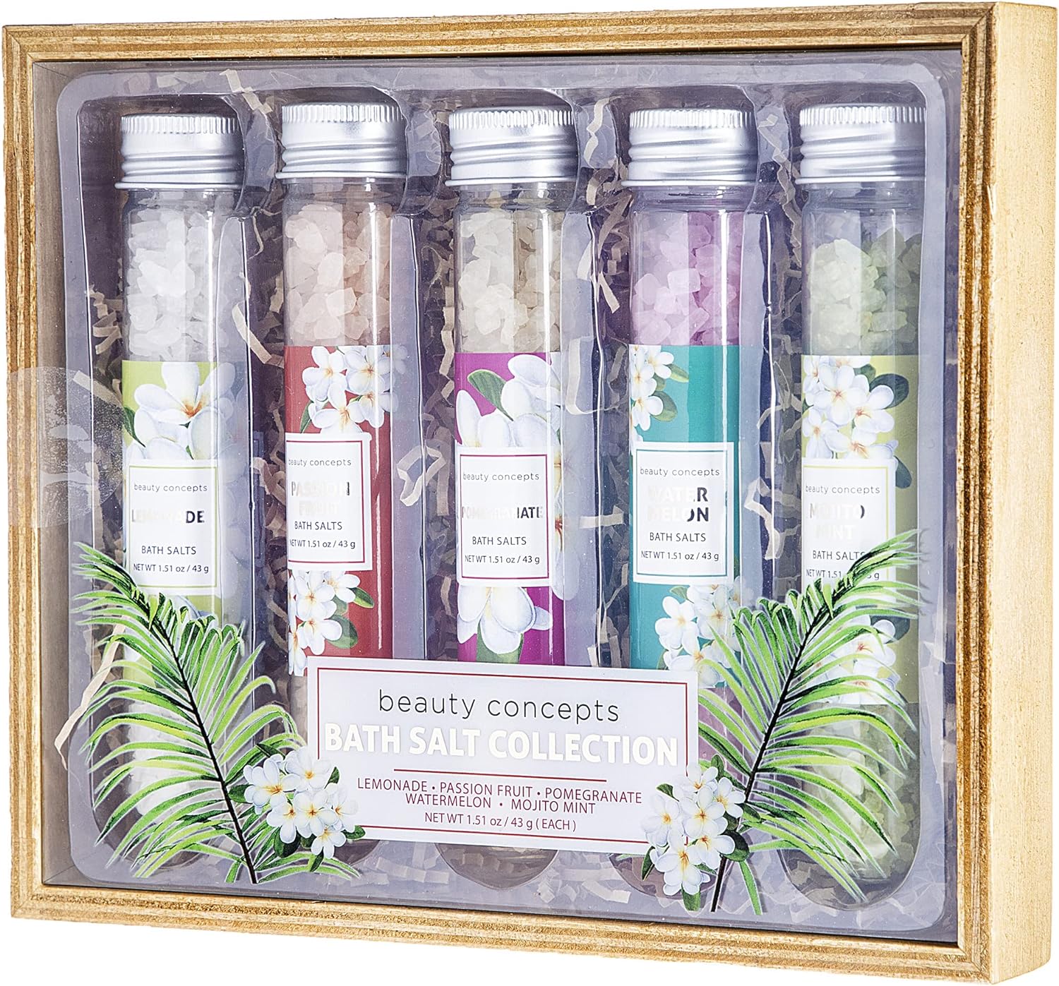 B.C. Beauty Concepts Aromatherapy Bath Salts- 5 Pack Epsom Salts for Soaking, Relaxing Bath Spa Set (Floral)