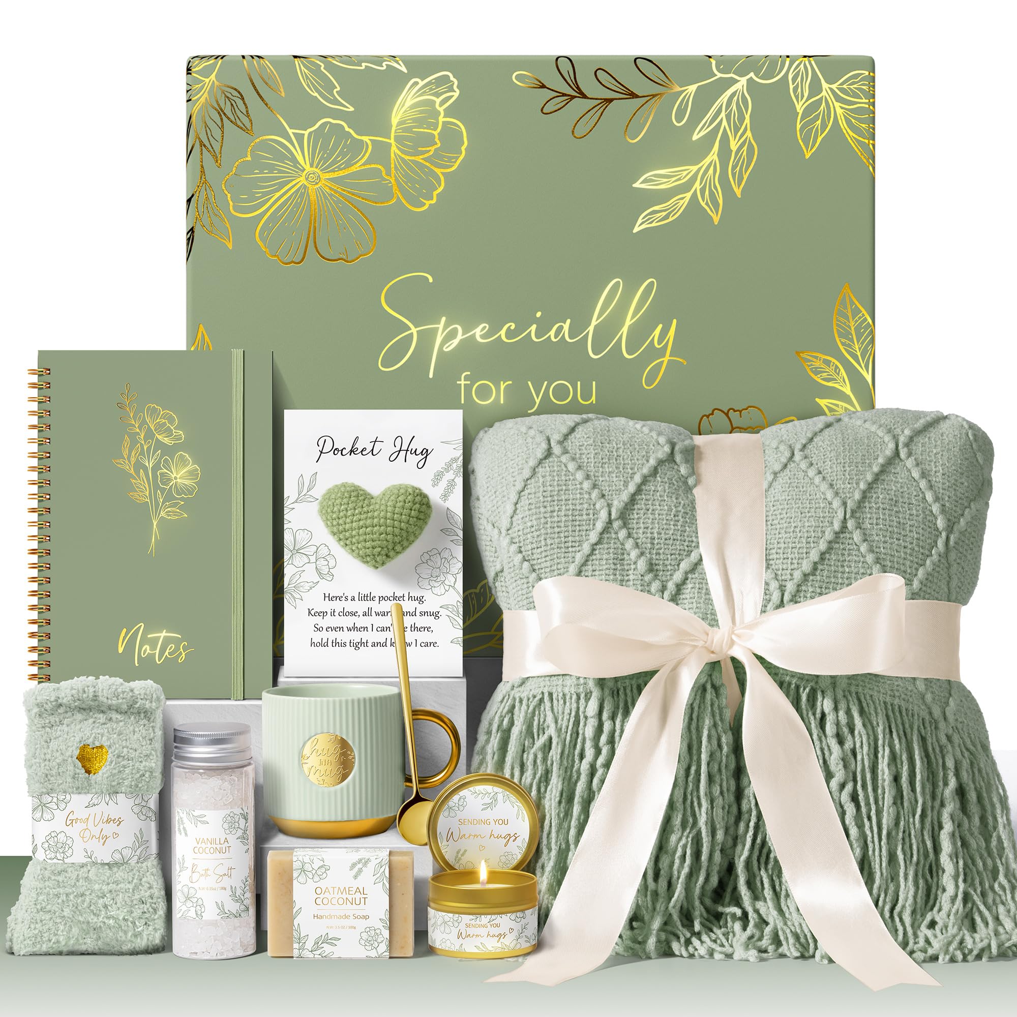 SEDUMBLISS NR 14 - Self Care Gifts for Women Get Well Soon Gift Baskets, Unique Christmas Birthday Gifts for Women Spa Care Package, Sympathy Inspirational Thinking of You Gift Set for Mom Sister Friend Wife Girlfriend