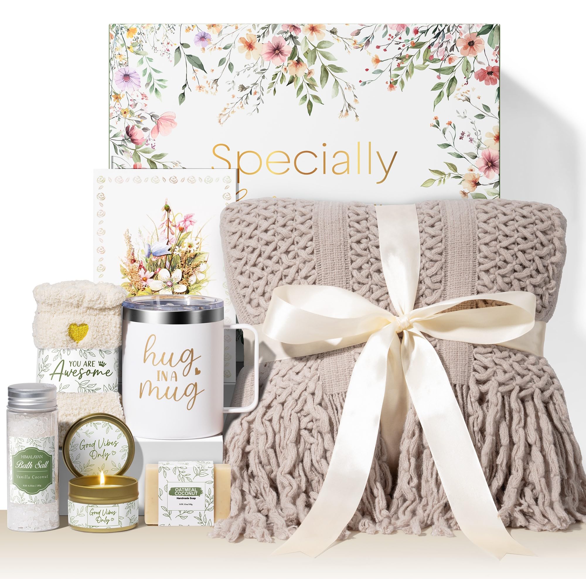 HOAI 22 Self Care Gifts for Women Get Well Soon Gifts, Birthday Gifts for Women Care Package, Sympathy Gift Baskets Spa Gifts Set, Thinking of You Inspirational Christmas Gifts for Mom Her Friend Sister Wife .)